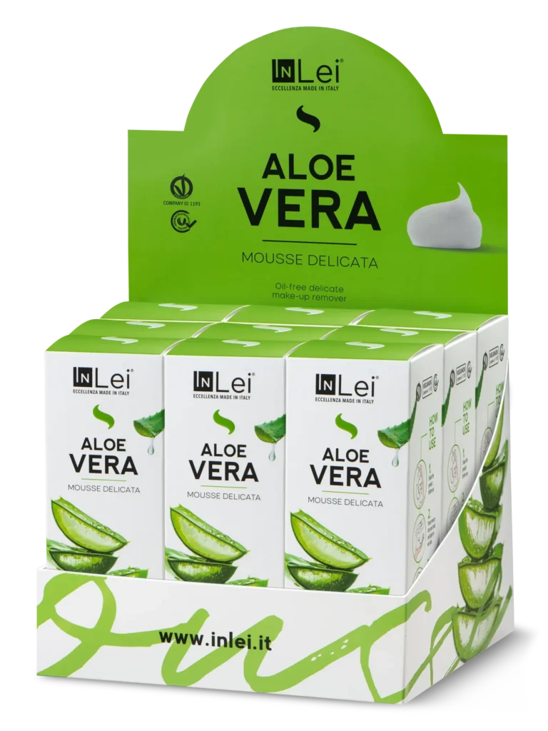 EXPOZITOR ALOE VERA – demachiant delicat pentru gene, sprâncene și față 100 ml