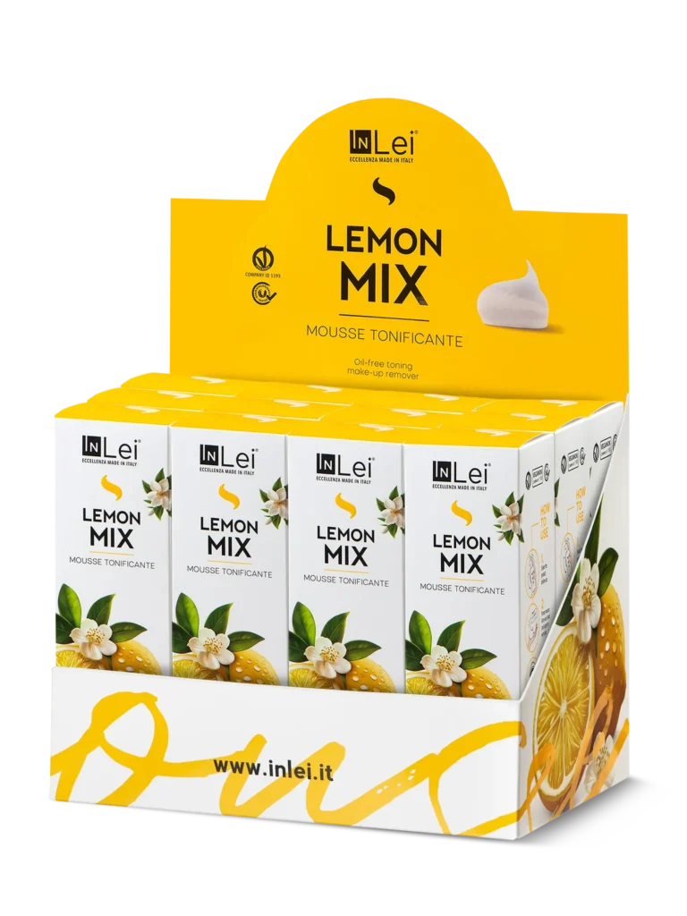 EXPOZITOR MOUSSE LEMON MIX TRAVEL SIZE – demachiant tonifiant pentru gene, sprâncene și față 50 ml